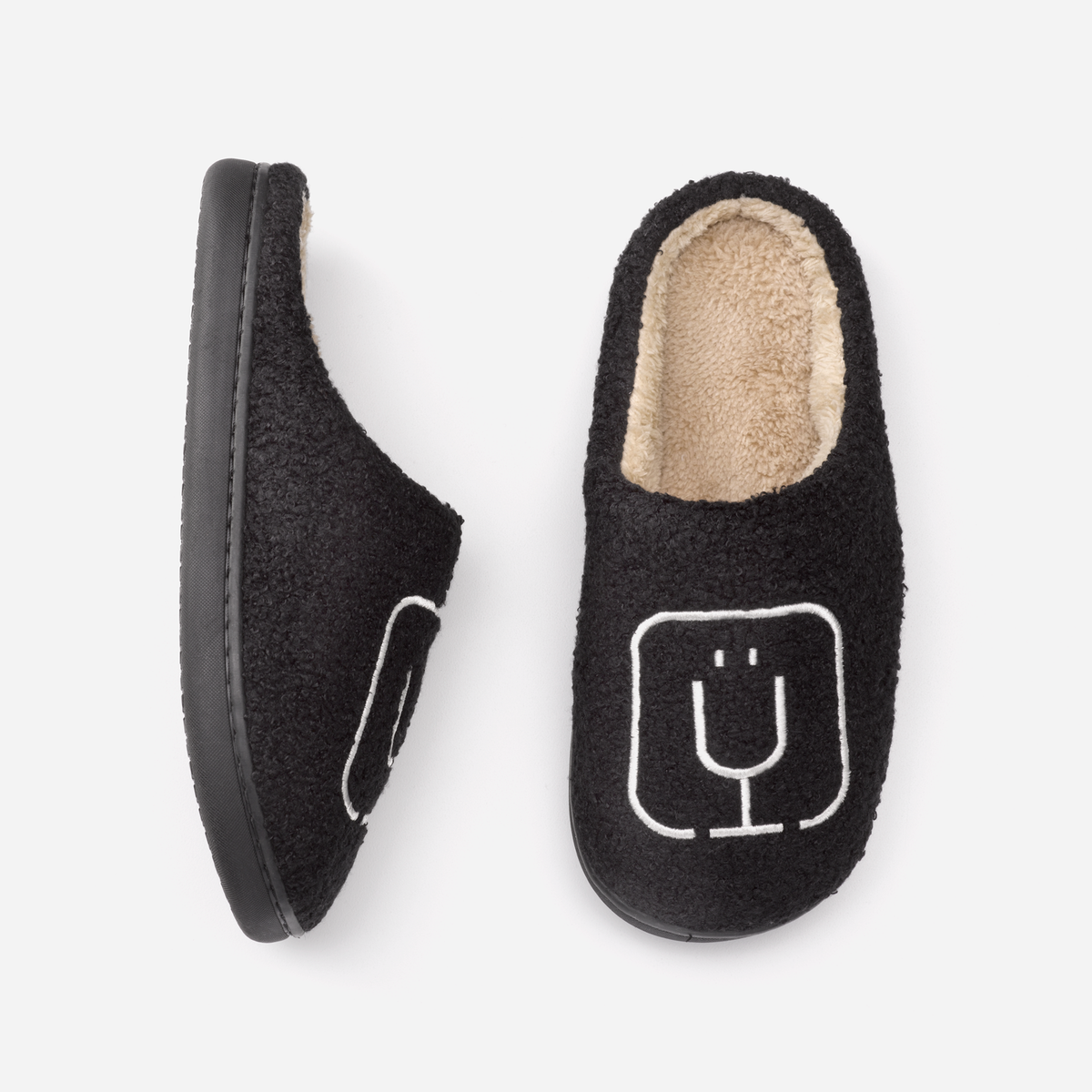 brumate-fuzzy-slippers-black-b0 apparel-slippers-above.png